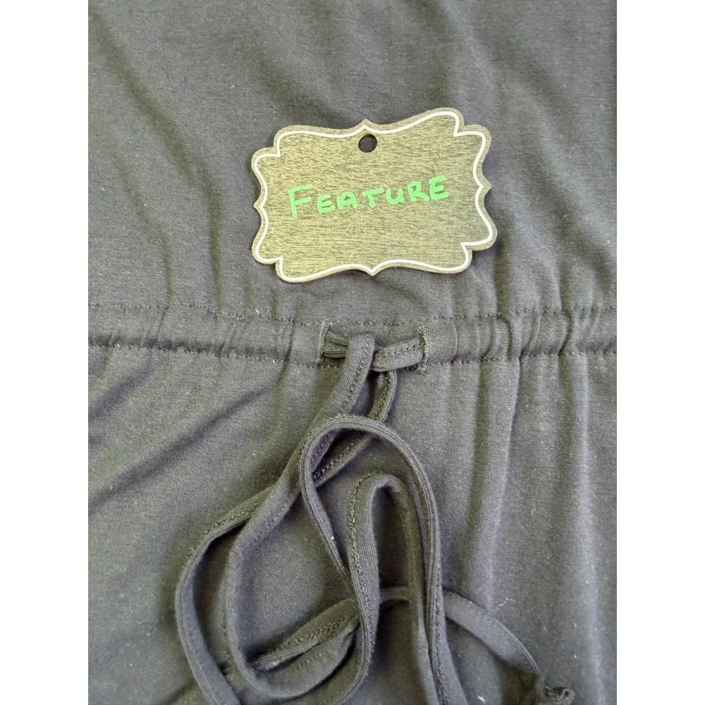 NEW Caslon Blouson Midi Dress‎ XL Black Drawstring 3/4 Slv Sporty Scoop Capsule